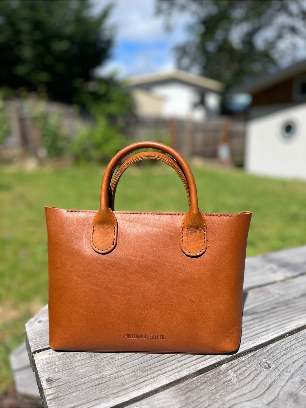 Portland Leather Honey Zipped Raindrop Purse